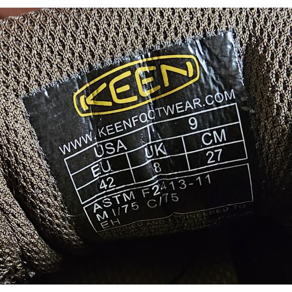 Keen Destin low ASTM F2413-11 Steel Toe EH Rated Two Tone Brown Lace Up Sz 9 - Picture 9 of 9